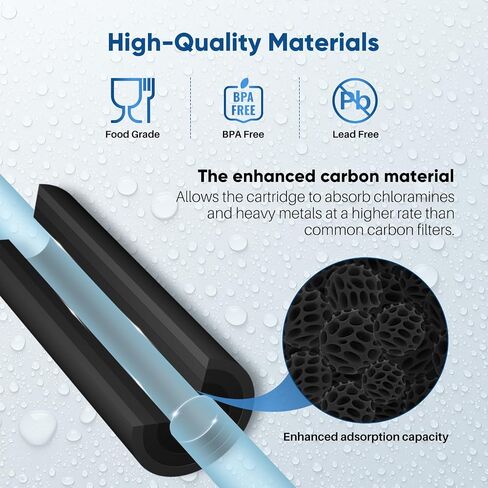 PUREPLUS 5 Micron 10" x 4.5" Whole House Coconut Shell Activated Carbon and KDF Water Filter, Heavy Metal Removal Replacement Water Filter, CTO10BB-KDF, 2 PACK in Saudi Arabia