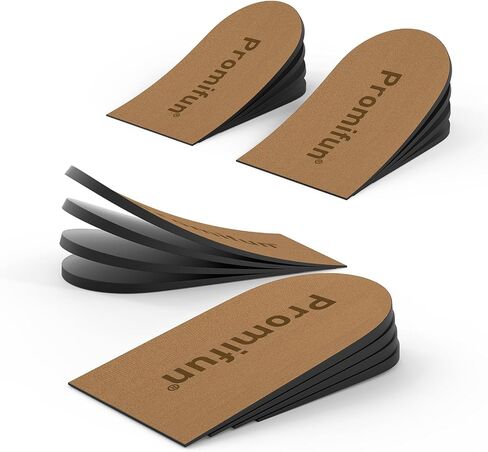 Adjustable Heel Lifts for Heel Pain Relief - Promifun 4 Layer Orthopedic Shoe Inserts for Achilles Tendonitis, Plantar Fasciitis, Heel Spur, Height Increase Inserts, Beige (Women 9-11.5/Men 7-9.5) in Saudi Arabia