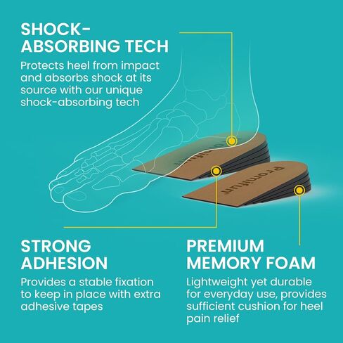 Adjustable Heel Lifts for Heel Pain Relief - Promifun 4 Layer Orthopedic Shoe Inserts for Achilles Tendonitis, Plantar Fasciitis, Heel Spur, Height Increase Inserts, Beige (Women 9-11.5/Men 7-9.5) in Saudi Arabia