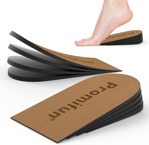 Adjustable Heel Lifts for Heel Pain Relief - Promifun 4 Layer Orthopedic Shoe Inserts for Achilles Tendonitis, Plantar Fasciitis, Heel Spur, Height Increase Inserts, Beige (Women 9-11.5/Men 7-9.5) in Saudi Arabia