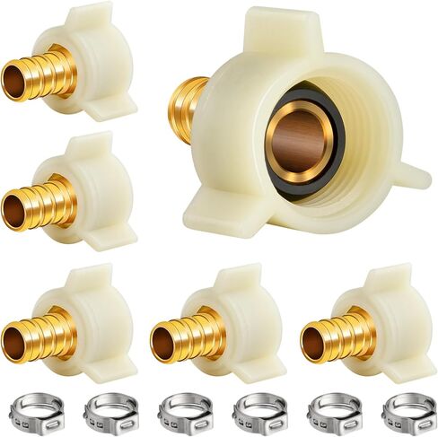 12 قطعة من تركيبات تجعيد النحاس لمحول PEX، محول دوار ملولب أنثى 1/2 بوصة × 1/2 بوصة NPT، تجهيزات سباكة NPSM RV PEX، موصل صنبور Pex لأنابيب PEX in Kuwait