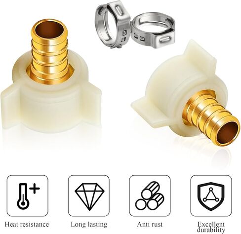 12 قطعة من تركيبات تجعيد النحاس لمحول PEX، محول دوار ملولب أنثى 1/2 بوصة × 1/2 بوصة NPT، تجهيزات سباكة NPSM RV PEX، موصل صنبور Pex لأنابيب PEX in Kuwait