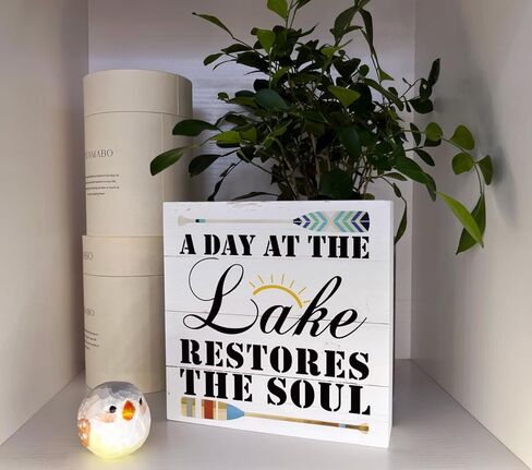 Inspirational Sign, Wooden Box Sign Desk Decor, Beach House Decor for Shelf, Beach Home Decor, Coastal Decorations for Home or Farmhouse, She Needed the Ocean Like She Needed to Breathe Sign in Saudi Arabia
