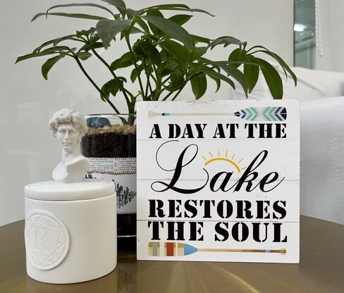 Inspirational Sign, Wooden Box Sign Desk Decor, Beach House Decor for Shelf, Beach Home Decor, Coastal Decorations for Home or Farmhouse, She Needed the Ocean Like She Needed to Breathe Sign in Saudi Arabia