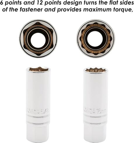 مجموعة مقبس قابس محرك MIXPOWER 3/8 بوصة، SAE & Metric، لمسة نهائية من الفولاذ CR-V، 6 نقاط، 5/8 بوصة، 3/4 بوصة، 13/16 بوصة، 14 مم، 18 مم، 5 -مجموعة قطعة in Saudi Arabia