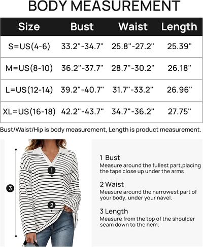 ZESICA Womens Striped Long Sleeve Shirts 2024 Casual V Neck Oversized Sweatshirt Loose Fit Tunic Tops Fall Blouses in Saudi Arabia