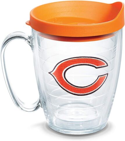 كوب Tervis مصنوع في الولايات المتحدة الأمريكية بجدار مزدوج NFL Chicago Bears معزول يحافظ على المشروبات باردة وساخنة، كوب 16oz، شعار C in Saudi Arabia