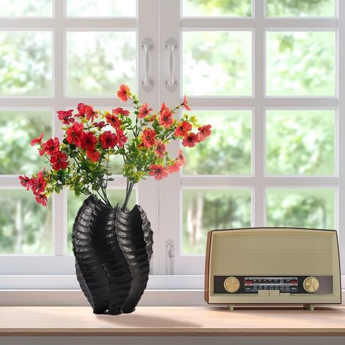 BUICCE Ceramic Coastal Vase for Flowers, Large Off White Decorative Piece, Modern Styling for Home or Office in Saudi Arabia