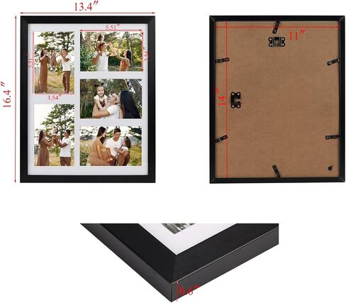 PHAREGE 4 عبوات إطار صورة مجمعة 4 × 6 5 فتحات، 11 × 14 إطار ملصق أبيض مجموعة من 4، عرض صور زفاف عائلية أفقيًا أو رأسيًا على الحائط in Kuwait