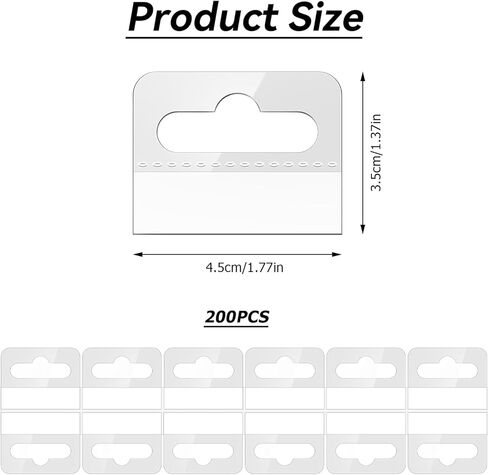 Hang Tabs, 400 Pcs Clear Sticky Hanging Tags Round Hole Self Adhesive Plastic Hang Tabs for Hanging Retail Display, 1-1/4 x 7/8 inch in Saudi Arabia