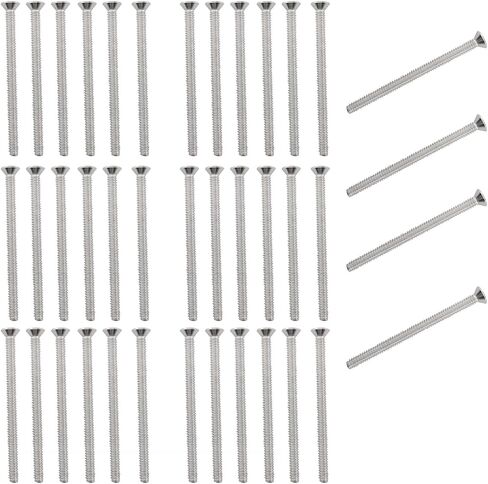 40PCS Stainless Steel Phillips Receptacle Screws 6 to 32 x 2inch Extra Long Flat Head Screws for Securing Deformed Sunken Receptacles Mounting Bezel Outlet Extenders Deep Outlet Boxes in Saudi Arabia