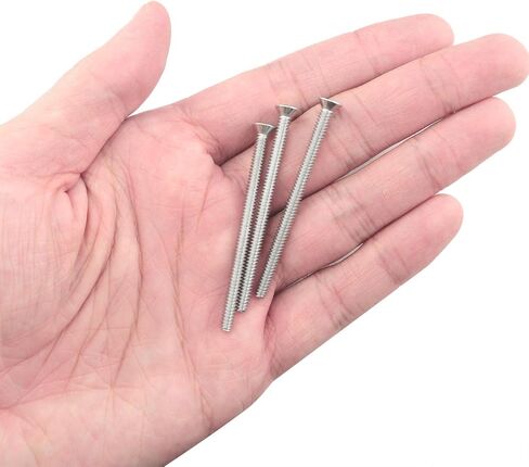 40PCS Stainless Steel Phillips Receptacle Screws 6 to 32 x 2inch Extra Long Flat Head Screws for Securing Deformed Sunken Receptacles Mounting Bezel Outlet Extenders Deep Outlet Boxes in Saudi Arabia