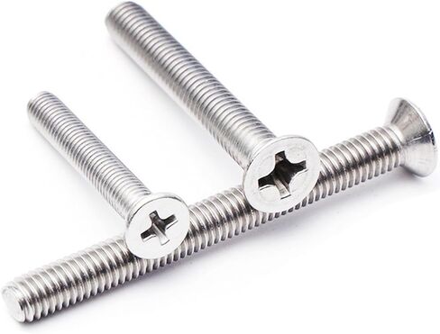 40PCS Stainless Steel Phillips Receptacle Screws 6 to 32 x 2inch Extra Long Flat Head Screws for Securing Deformed Sunken Receptacles Mounting Bezel Outlet Extenders Deep Outlet Boxes in Saudi Arabia