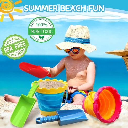 دلو الشاطئ القابل للطي، مجرفة جامبول، قالب قلعة الرمل، ألعاب للأطفال، دلو رمل قابل للطي، مجموعة أدوات الحديقة هدية عيد ميلاد للأطفال الصغار، متعددة الأغراض للتخييم وإبريق طعام الكلاب in Kuwait