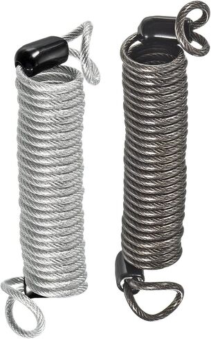 2pcs Disc Lock Security Steel Cable - Plastic Coated Spring Reminder Wire Anti-Theft Rope, Apply to Outdoor (2.5mmx2.5m, Blue,Red) in Saudi Arabia