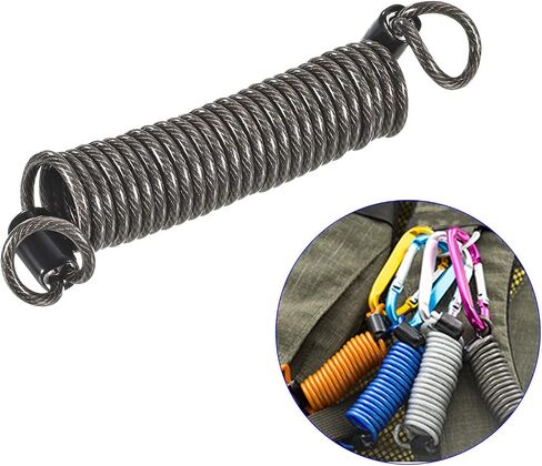 2pcs Disc Lock Security Steel Cable - Plastic Coated Spring Reminder Wire Anti-Theft Rope, Apply to Outdoor (2.5mmx2.5m, Blue,Red) in Saudi Arabia