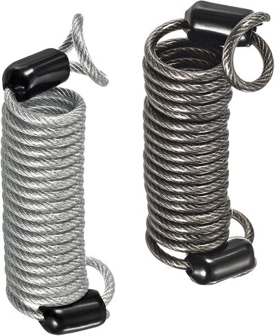2pcs Disc Lock Security Steel Cable - Plastic Coated Spring Reminder Wire Anti-Theft Rope, Apply to Outdoor (2.5mmx2.5m, Blue,Red) in Saudi Arabia