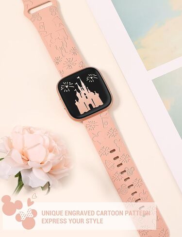 Engraved Cartoon Band Compatible with Fitbit Versa 2 Band/Versa Lite/Versa Band Women, Cute Soft Silicone Replacement Straps Bracelet Sport Designer Fancy Summer Wristbands for Versa SE in Kuwait