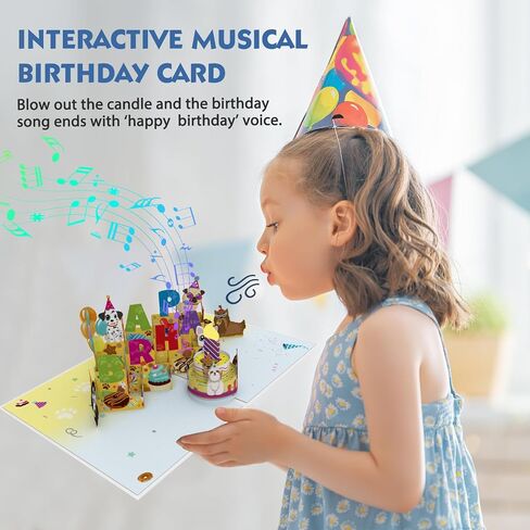 Birthday Cards, Musical Birthday Cards with Lights, 3D Pop Up Birthday Cards for Girls, Daughters, Granddaughters, Nieces - Fairy Birthday Cards with Blowable Candles for 2/3/4/5/6/7/8 Year Old Girls in Saudi Arabia