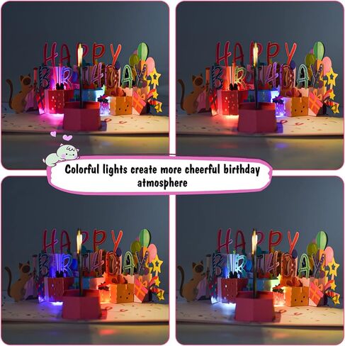 Birthday Cards, Musical Birthday Cards with Lights, 3D Pop Up Birthday Cards for Girls, Daughters, Granddaughters, Nieces - Fairy Birthday Cards with Blowable Candles for 2/3/4/5/6/7/8 Year Old Girls in Saudi Arabia