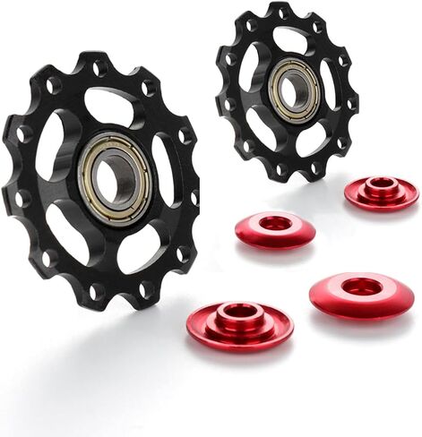 2PCS 11T Mountain Bike Rear Derailleur, Aluminium Alloy ightweight , Anti - Rust,Ball Bearings Derailleur Pulley Cycling Accessories Bike Rollers Derailleur Extender Bike in Saudi Arabia