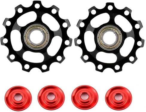 2PCS 11T Mountain Bike Rear Derailleur, Aluminium Alloy ightweight , Anti - Rust,Ball Bearings Derailleur Pulley Cycling Accessories Bike Rollers Derailleur Extender Bike in Saudi Arabia