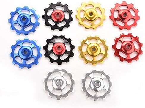 2PCS 11T Mountain Bike Rear Derailleur, Aluminium Alloy ightweight , Anti - Rust,Ball Bearings Derailleur Pulley Cycling Accessories Bike Rollers Derailleur Extender Bike in Saudi Arabia