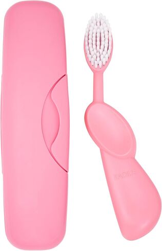 RADIUS Toothbrush Original Big Brush, BPA Free ADA Accepted - Right Hand - Lemon Yellow Brush with Lemon Yellow Case in Saudi Arabia
