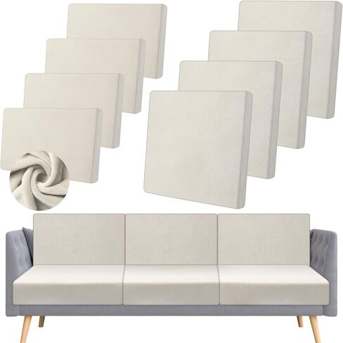 Newwiee 8 عبوات من أغطية وسائد الأريكة المخملية القابلة للتمدد، 4 قطع من أغطية المقاعد و4 قطع من أغطية مسند الظهر، غطاء بديل لأريكة الفناء، غطاء أريكة فردي، غطاء أريكة قابل للغسل، واقي أثاث (رمادي داكن) in Kuwait