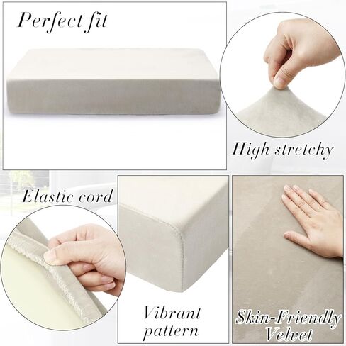 Newwiee 8 عبوات من أغطية وسائد الأريكة المخملية القابلة للتمدد، 4 قطع من أغطية المقاعد و4 قطع من أغطية مسند الظهر، غطاء بديل لأريكة الفناء، غطاء أريكة فردي، غطاء أريكة قابل للغسل، واقي أثاث (رمادي داكن) in Kuwait