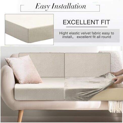 Newwiee 8 عبوات من أغطية وسائد الأريكة المخملية القابلة للتمدد، 4 قطع من أغطية المقاعد و4 قطع من أغطية مسند الظهر، غطاء بديل لأريكة الفناء، غطاء أريكة فردي، غطاء أريكة قابل للغسل، واقي أثاث (رمادي داكن) in Kuwait