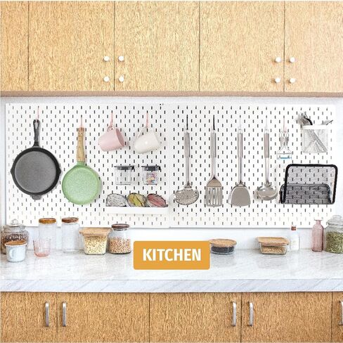 Pegboard Hooks for IKEA Skadis Pegboard, White, Pegboard Accessories, Compatible with IKEA SKADIS Pegboard, 16 Pack in Kuwait