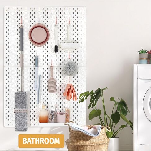 Pegboard Hooks for IKEA Skadis Pegboard, White, Pegboard Accessories, Compatible with IKEA SKADIS Pegboard, 16 Pack in Kuwait