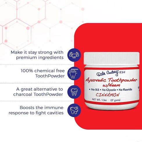 Ayurvedic Remineralizing Toothpowder for Sensitive Teeth | Refreshing Cool Mint Flavor Teeth Whitening and Fresh Breath | Natural Tooth Powder for Gums and Bad Breath (1.3 Oz) in Saudi Arabia