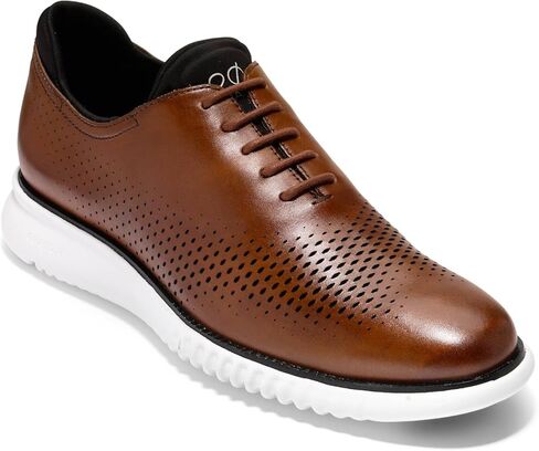 Cole Haan Men's 2.Zerogrand Laser Wingtip Oxford, Black Leather/Black, 12 Wide in Kuwait