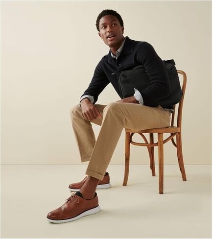 Cole Haan Men's 2.Zerogrand Laser Wingtip Oxford, Black Leather/Black, 12 Wide in Kuwait