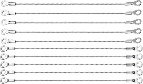 2mmx10cm Lanyard Security Cable Ropes 10pcs, Apply to Outdoors (304 Stainless Steel, Silver) in Saudi Arabia