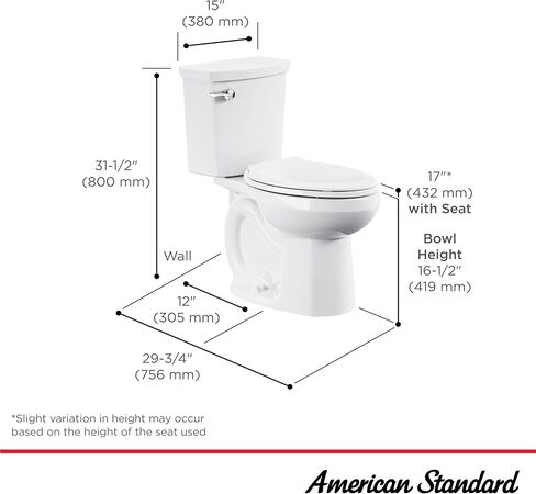 American Standard 2886218.020 H2Option Two-Piece Toilet, Elongated Front, Chair Height, Dual Flush, White, 0.92 - 1.28 gpf in Saudi Arabia