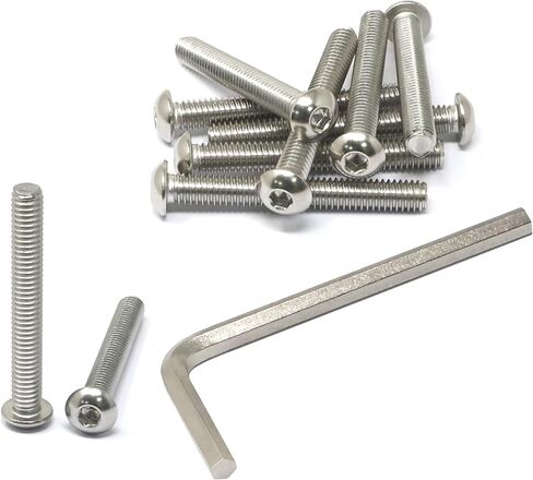 Iexcell 10 قطعة 5/16-18 × 2-1/2 بوصة من الفولاذ المقاوم للصدأ 304 مقبس سداسي الشكل وغطاء رأس ومسامير مجموعة مسامير in Kuwait