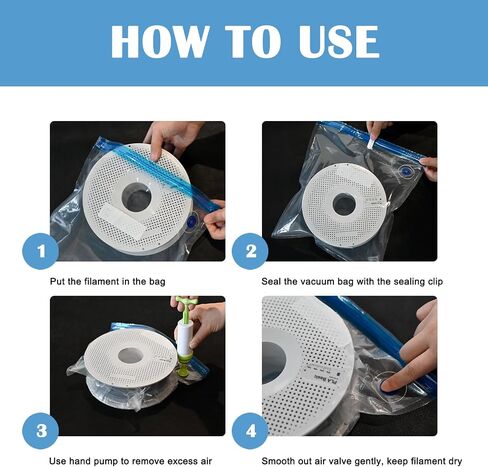 3D Printer Filament Storage Bags Electric Pump Kit, TIOPY 30 Thicken Spool Storage Sealing Bags/Electric Pump/Seal Clip,11.8 x 13.4 in Fit Most 0.25/0.5/1 KG 3D Printer Filament Spools in Saudi Arabia