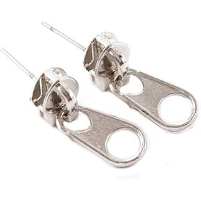 Hip Hop stainless steel zipper earrings