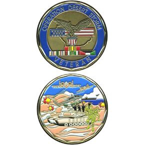 United States Military US Armed Forces Operation Desert Storm Veteran - Good Luck Double Sided Collectible Challenge Pewter Coin by Eagle Crest