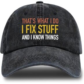 rofiowa That's What I Do I Fix Stuff قبعة بيسبول قطنية مغسولة قابلة للتعديل، قبعة سائق شاحنة ريترو مضحكة ملحقات خارجية للرجال، أبي ميكانيكي نجار مهندس بناء، عيد ميلاد in Saudi Arabia