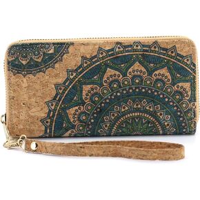Zipper wallet Mandala design sustainable gift Vegan purse Lightweight Durable Zero waste, M