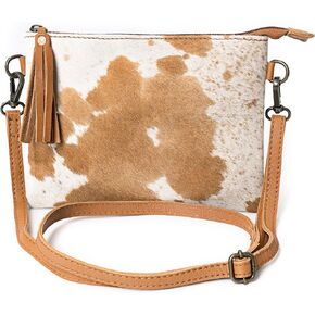 Merbaa cowhide and hair on Pouch bag Genuine cowhide hair on small crossbody Bag with adjustable detachable strap in Kuwait