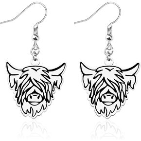 CENWA Stainless Steel Highland Cow Earrings Highland Cow Jewelry Animal Jewellery Gift for Her