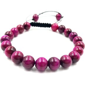 AAA PINK STAR TIGER EYE Natural Healing Power Gemstone Crystal Beads Unisex Adjustable Macrame Bracelets 8mm