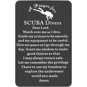 UJIMS Scuba Divers Prayer Wallet Card Insert Scuba Diving Gift Extreme Sports Jewelry for Divers Adventure Metal Wallet Gift for BFF (Scuba Divers Black Wallet)