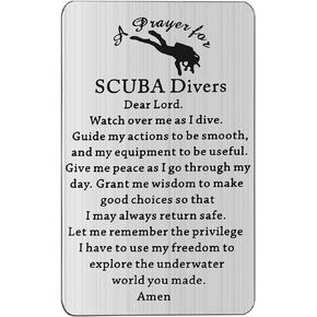 UJIMS Scuba Divers Prayer Wallet Card Insert Scuba Diving Gift Extreme Sports Jewelry for Divers Adventure Metal Wallet Gift for BFF (Scuba Divers Black Wallet)