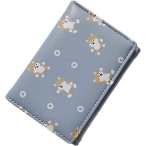 Cartoon Print Wallet Cute Tri-fold Wallet Multi-Card Purse for Christmas Birthday Gift(Blue)